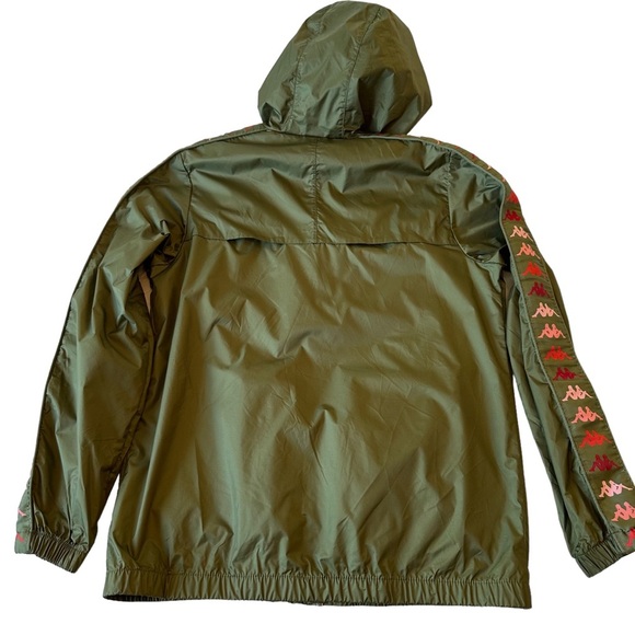 Kappa Mens Hooded Banda Dawson Windbreaker Jacket Green Pink Sz Medium - Picture 8 of 16